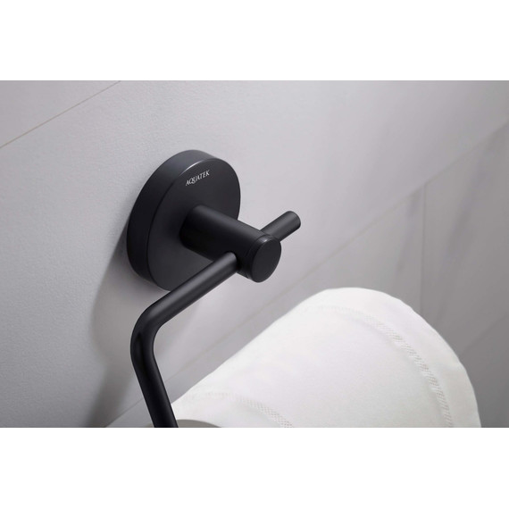 Держатель для туалетной бумаги Aquatek Европа AQ4118MB, цвет чёрный матовый фото 5