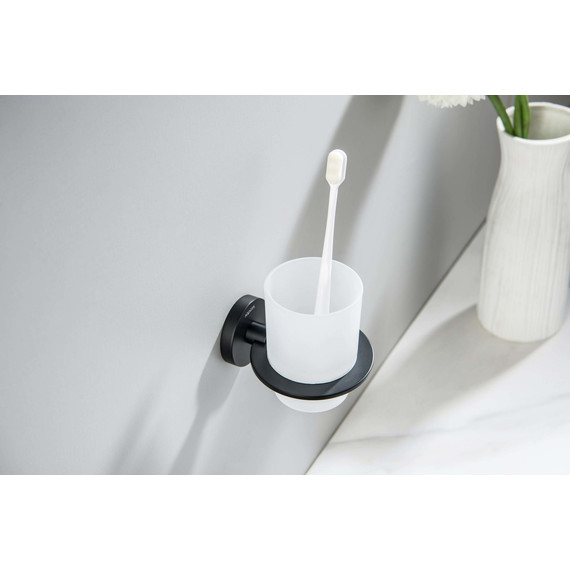 Стакан для зубных щеток Aquatek Оберон AQ4204MB, цвет чёрный матовый фото 4