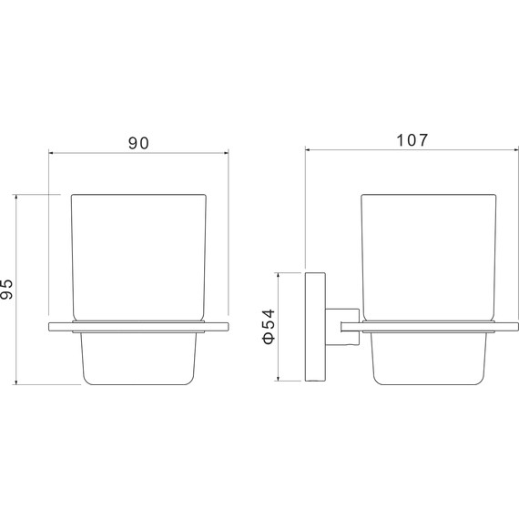 Стакан для зубных щеток Aquatek Оберон AQ4204MB, цвет чёрный матовый фото 6