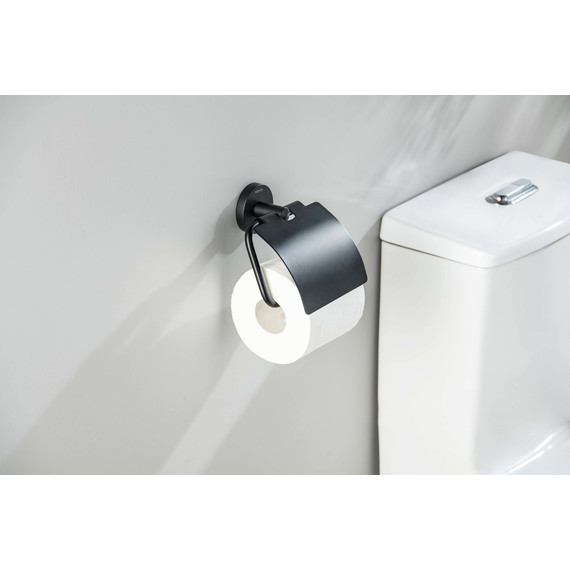 Держатель для туалетной бумаги Aquatek Оберон AQ4209MB, цвет чёрный матовый фото 3