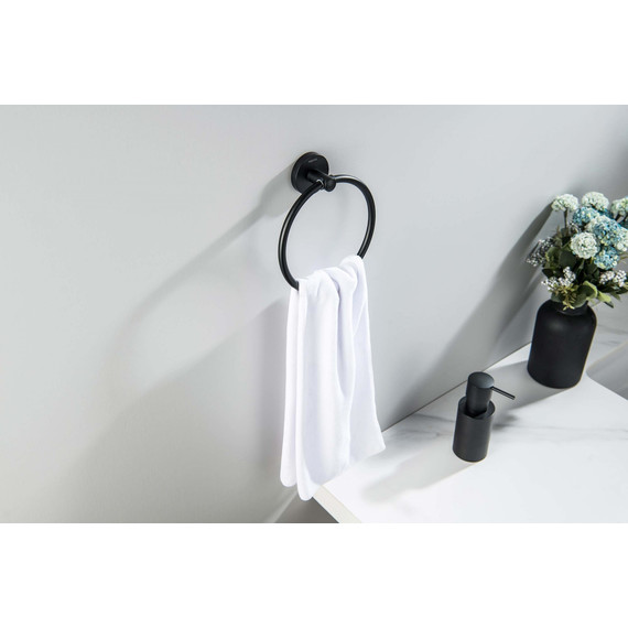 Кольцо для полотенец Aquatek Оберон AQ4212MB, цвет чёрный матовый - 3 Кольцо для полотенец Aquatek Оберон AQ4212MB, цвет чёрный матовый фото 3
