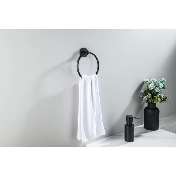 Кольцо для полотенец Aquatek Оберон AQ4212MB, цвет чёрный матовый - 4 Кольцо для полотенец Aquatek Оберон AQ4212MB, цвет чёрный матовый фото 4