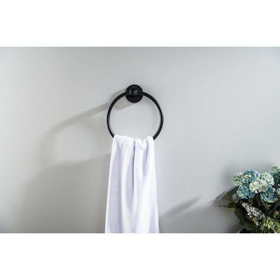 Кольцо для полотенец Aquatek Оберон AQ4212MB, цвет чёрный матовый - 5 Кольцо для полотенец Aquatek Оберон AQ4212MB, цвет чёрный матовый фото 5