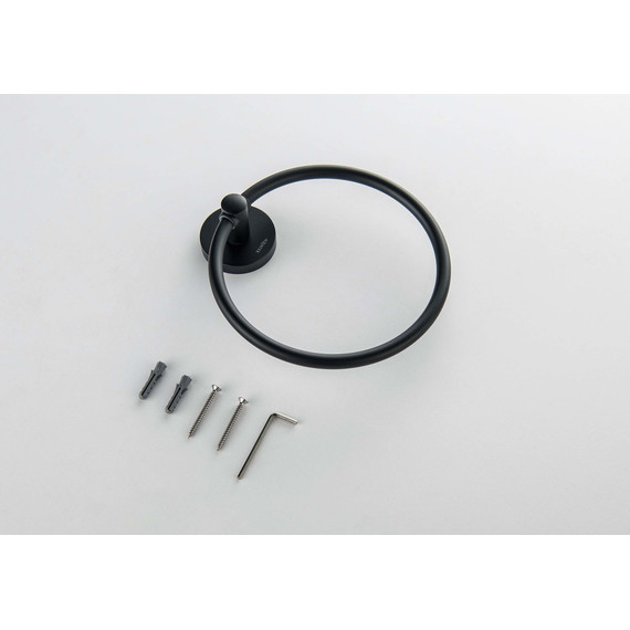 Кольцо для полотенец Aquatek Оберон AQ4212MB, цвет чёрный матовый - 6 Кольцо для полотенец Aquatek Оберон AQ4212MB, цвет чёрный матовый фото 6
