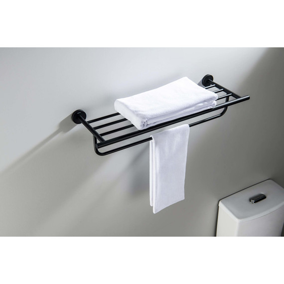 Полка для полотенец Aquatek Оберон AQ4215MB, цвет чёрный матовый - 3 Полка для полотенец Aquatek Оберон AQ4215MB, цвет чёрный матовый фото 3