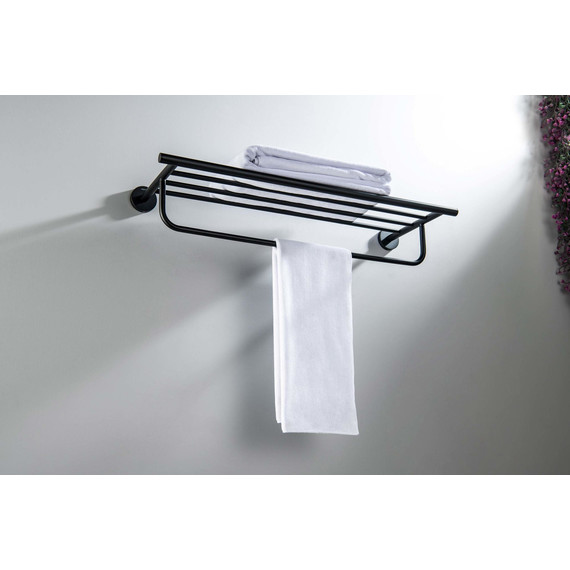 Полка для полотенец Aquatek Оберон AQ4215MB, цвет чёрный матовый - 4 Полка для полотенец Aquatek Оберон AQ4215MB, цвет чёрный матовый фото 4