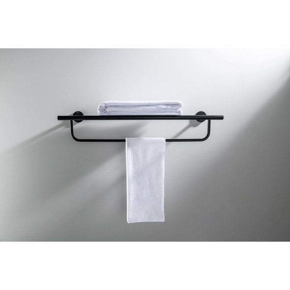 Полка для полотенец Aquatek Оберон AQ4215MB, цвет чёрный матовый - 5 Полка для полотенец Aquatek Оберон AQ4215MB, цвет чёрный матовый фото 5