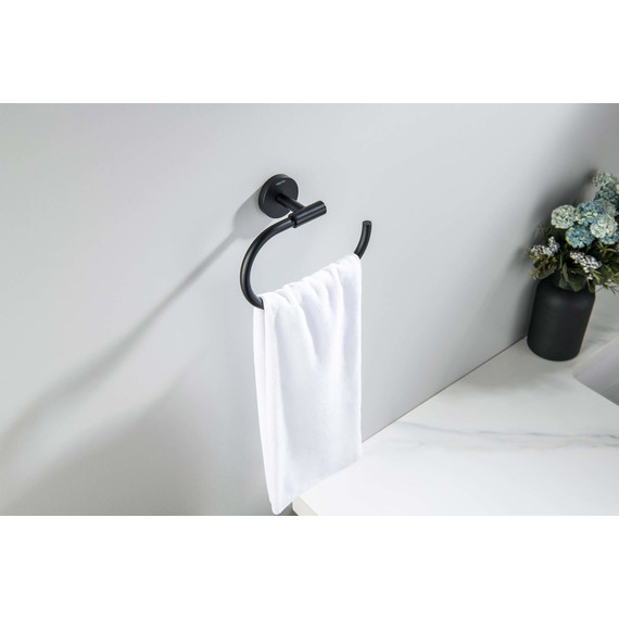 Кольцо для полотенец Aquatek Оберон AQ4221MB, цвет чёрный матовый - 3 Кольцо для полотенец Aquatek Оберон AQ4221MB, цвет чёрный матовый фото 3