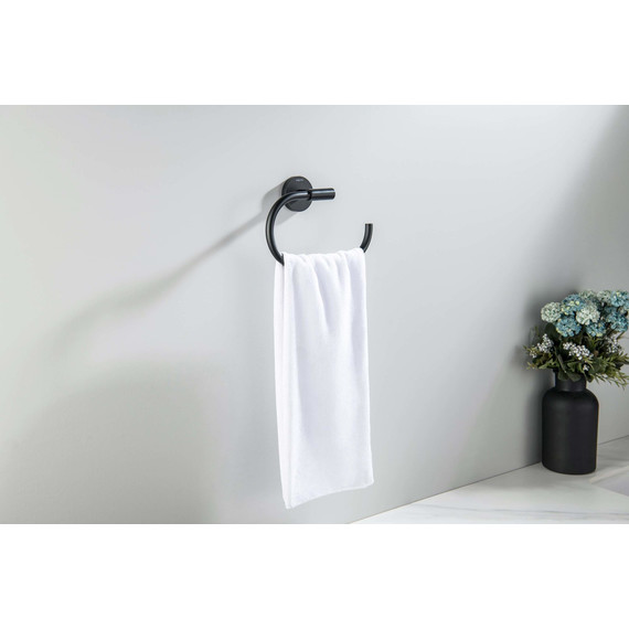 Кольцо для полотенец Aquatek Оберон AQ4221MB, цвет чёрный матовый - 4 Кольцо для полотенец Aquatek Оберон AQ4221MB, цвет чёрный матовый фото 4