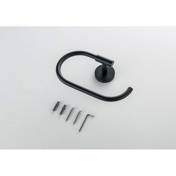 Кольцо для полотенец Aquatek Оберон AQ4221MB, цвет чёрный матовый - 6 Кольцо для полотенец Aquatek Оберон AQ4221MB, цвет чёрный матовый фото 6