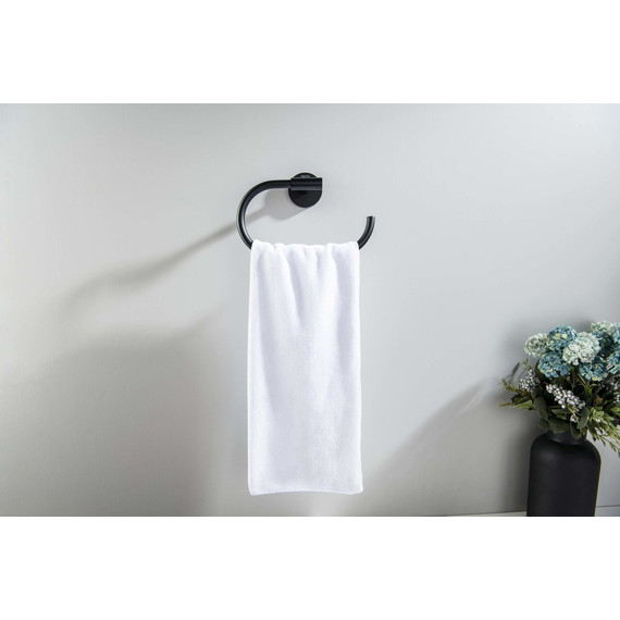 Кольцо для полотенец Aquatek Оберон AQ4221MB, цвет чёрный матовый - 5 Кольцо для полотенец Aquatek Оберон AQ4221MB, цвет чёрный матовый фото 5