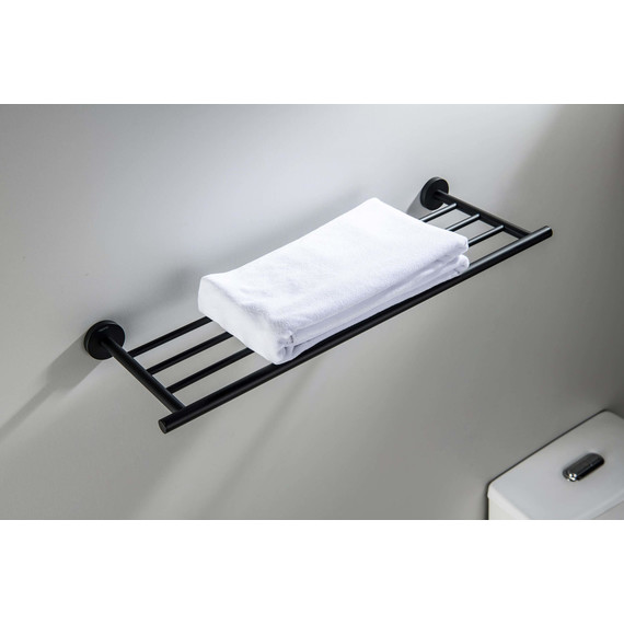 Полка для полотенец Aquatek Оберон AQ4222MB, цвет чёрный матовый - 3 Полка для полотенец Aquatek Оберон AQ4222MB, цвет чёрный матовый фото 3