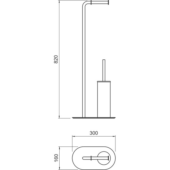 Ёршик для унитаза с держателем для туалетной бумаги Aquatek Оберон AQ4231MB, цвет чёрный матовый фото 6