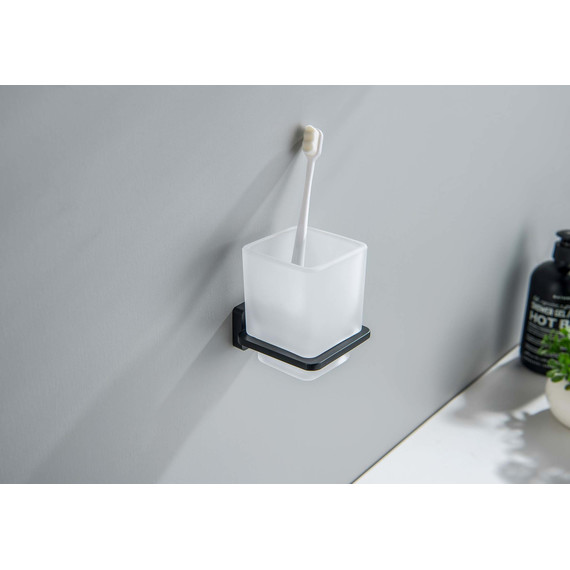 Стакан для зубных щеток Aquatek Либра AQ4304MB, цвет чёрный матовый - 3 Стакан для зубных щеток Aquatek Либра AQ4304MB, цвет чёрный матовый фото 3