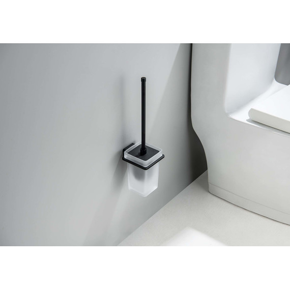 Ёршик для унитаза Aquatek Либра AQ4310MB, цвет чёрный матовый фото 4