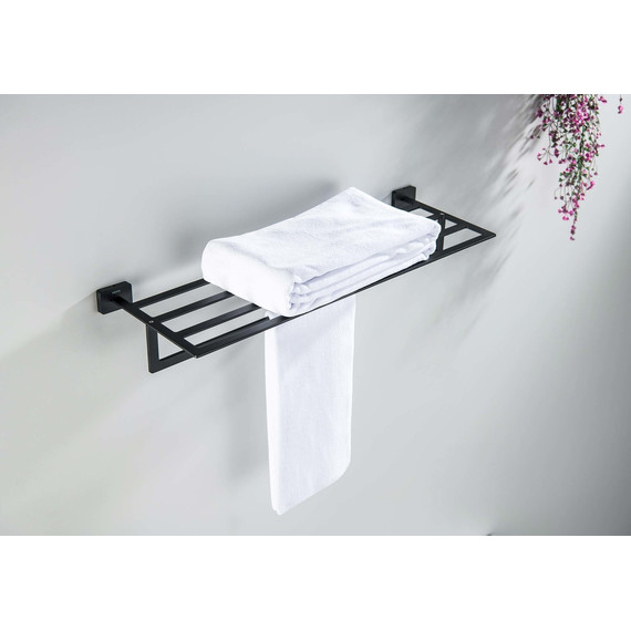 Полка для полотенец Aquatek Либра AQ4315MB, цвет чёрный матовый - 5 Полка для полотенец Aquatek Либра AQ4315MB, цвет чёрный матовый фото 5