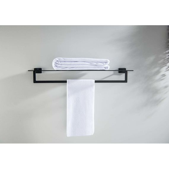 Полка для полотенец Aquatek Либра AQ4315MB, цвет чёрный матовый - 3 Полка для полотенец Aquatek Либра AQ4315MB, цвет чёрный матовый фото 3