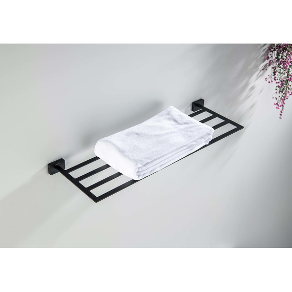 Полка для полотенец Aquatek Либра AQ4322MB, цвет чёрный матовый - 5 Полка для полотенец Aquatek Либра AQ4322MB, цвет чёрный матовый фото 5