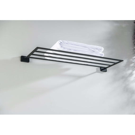 Полка для полотенец Aquatek Либра AQ4322MB, цвет чёрный матовый - 4 Полка для полотенец Aquatek Либра AQ4322MB, цвет чёрный матовый фото 4