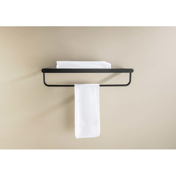 Полка для полотенец Aquatek Лира AQ4415MB, цвет чёрный матовый - 4 Полка для полотенец Aquatek Лира AQ4415MB, цвет чёрный матовый фото 4