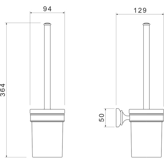 Ёршик для унитаза Aquatek Классик AQ4510MB, цвет чёрный матовый фото 5