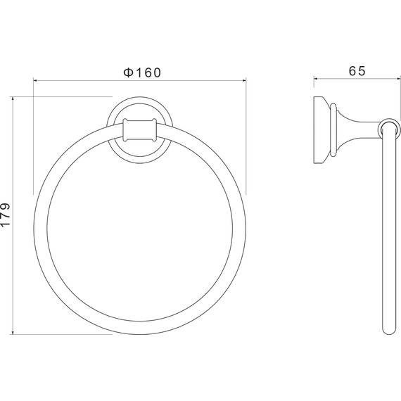 Кольцо для полотенец Aquatek Классик AQ4512MB, цвет чёрный матовый фото 6