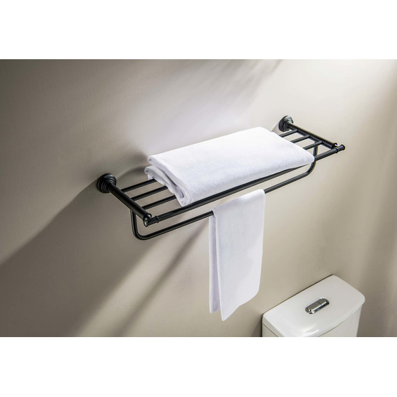Полка для полотенец Aquatek Классик AQ4515MB, цвет чёрный матовый - 5 Полка для полотенец Aquatek Классик AQ4515MB, цвет чёрный матовый фото 5
