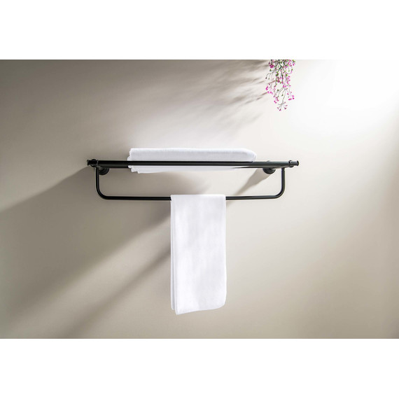 Полка для полотенец Aquatek Классик AQ4515MB, цвет чёрный матовый - 4 Полка для полотенец Aquatek Классик AQ4515MB, цвет чёрный матовый фото 4