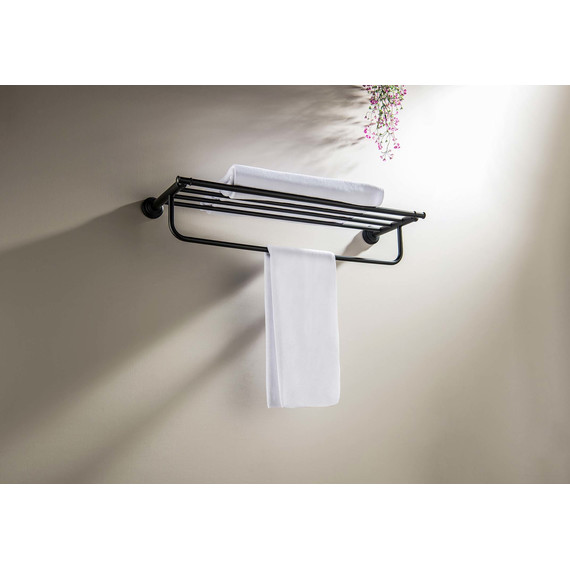 Полка для полотенец Aquatek Классик AQ4515MB, цвет чёрный матовый - 3 Полка для полотенец Aquatek Классик AQ4515MB, цвет чёрный матовый фото 3