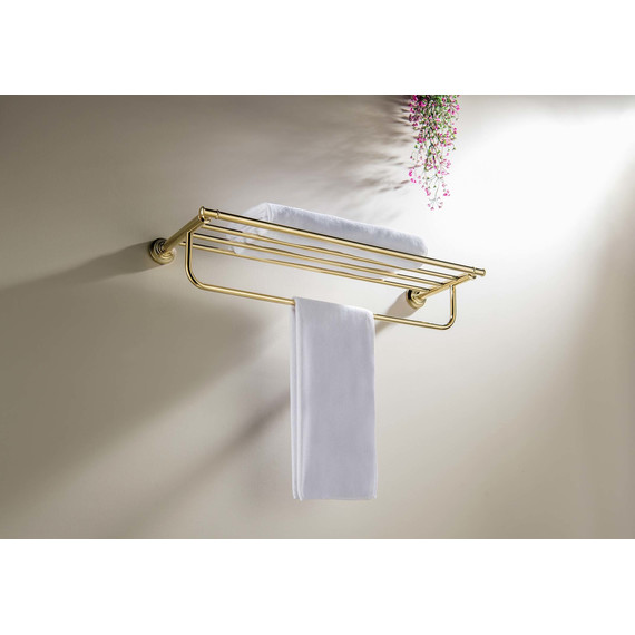 Полка для полотенец Aquatek Классик AQ4515PG, цвет золото - 3 Полка для полотенец Aquatek Классик AQ4515PG, цвет золото фото 3