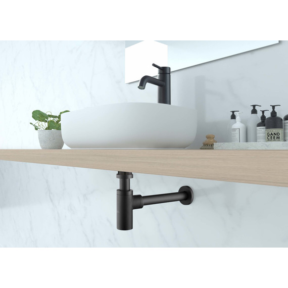 Сифон для умывальника Aquatek AQ6012MB, чёрный матовый фото 2