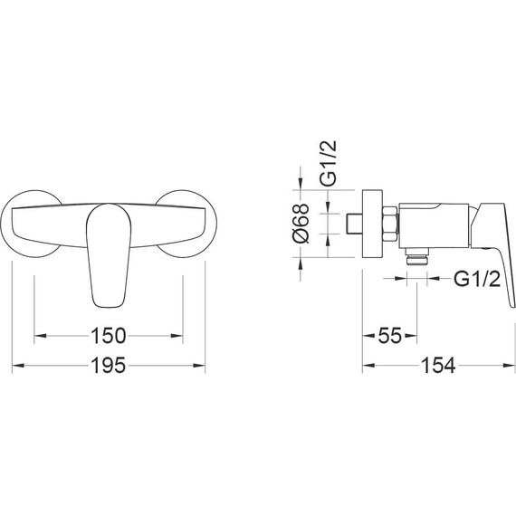 Смеситель для душа Aquatek Бетта AQ1132CR, Цвет производителя: хром фото 4