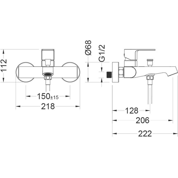 Набор смесителей 3 в 1 для ванны с коротким изливом Aquatek Оберон AQ1230MB, чёрный матовый, Цвет производителя: чёрный матовый - 8 Набор смесителей 3 в 1 для ванны с коротким изливом Aquatek Оберон AQ1230MB, чёрный матовый, Цвет производителя: чёрный матовый фото 8