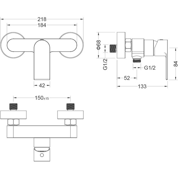 Набор смесителей 3 в 1 для душа Aquatek Лира AQ1431CR, Цвет производителя: хром фото 7
