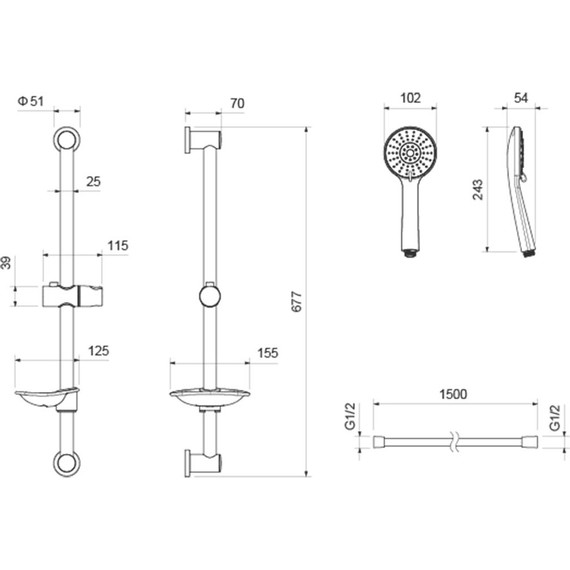 Смеситель для душа Aquatek Бетта AQ1132MB, чёрный матовый, Цвет производителя: чёрный матовый фото 5
