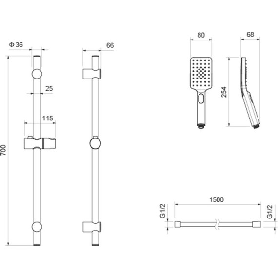 Набор смесителей 3 в 1 для ванны с коротким изливом Aquatek Лира AQ1430MB, чёрный матовый, Цвет производителя: чёрный матовый - 4 Набор смесителей 3 в 1 для ванны с коротким изливом Aquatek Лира AQ1430MB, чёрный матовый, Цвет производителя: чёрный матовый фото 4