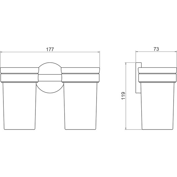 Стакан двойной для зубных щеток Aquatek Европа AQ4117BGM, цвет чёрный хром шлифованный фото 3