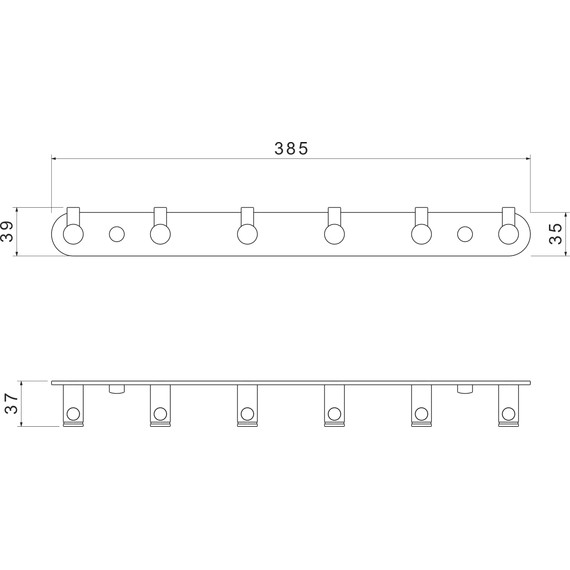 Набор крючков Aquatek Европа AQ4124BGM, цвет чёрный хром шлифованный фото 3