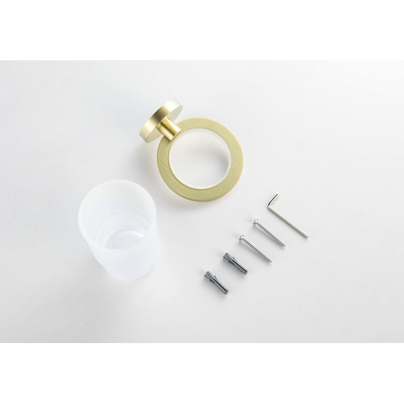 Стакан для зубных щеток Aquatek Оберон AQ4204BG, цвет золото шлифованное фото 3