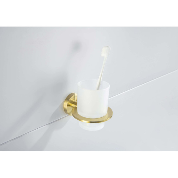 Стакан для зубных щеток Aquatek Оберон AQ4204BG, цвет золото шлифованное фото 4