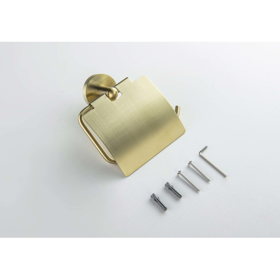 Держатель для туалетной бумаги Aquatek Оберон AQ4209BG, цвет золото шлифованное фото 3