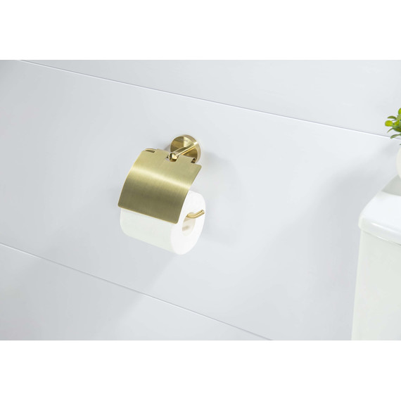 Держатель для туалетной бумаги Aquatek Оберон AQ4209BG, цвет золото шлифованное фото 4