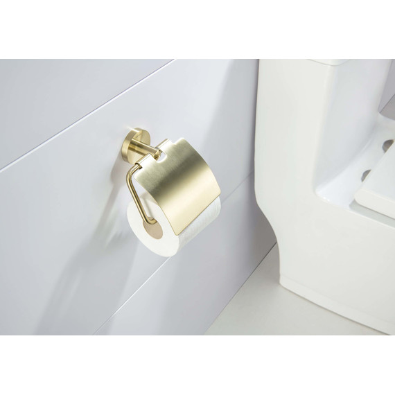 Держатель для туалетной бумаги Aquatek Оберон AQ4209BG, цвет золото шлифованное фото 5