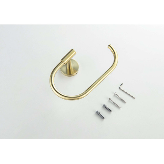 Кольцо для полотенец Aquatek Оберон AQ4221BG, цвет золото шлифованное - 3 Кольцо для полотенец Aquatek Оберон AQ4221BG, цвет золото шлифованное фото 3