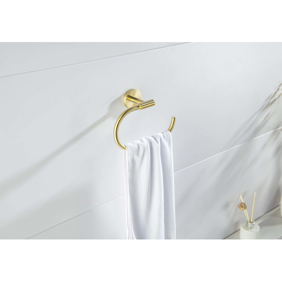 Кольцо для полотенец Aquatek Оберон AQ4221BG, цвет золото шлифованное - 5 Кольцо для полотенец Aquatek Оберон AQ4221BG, цвет золото шлифованное фото 5