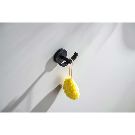 Двойной крючок Aquatek Бетта AQ4602MB, цвет чёрный матовый - 3 Двойной крючок Aquatek Бетта AQ4602MB, цвет чёрный матовый фото 3