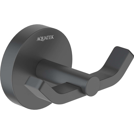 Двойной крючок Aquatek Бетта AQ4602MB, цвет чёрный матовый - 2 Двойной крючок Aquatek Бетта AQ4602MB, цвет чёрный матовый фото 2