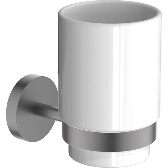 Стакан для зубных щеток Aquatek Бетта AQ4604BGM, цвет чёрный хром шлифованный фото 2