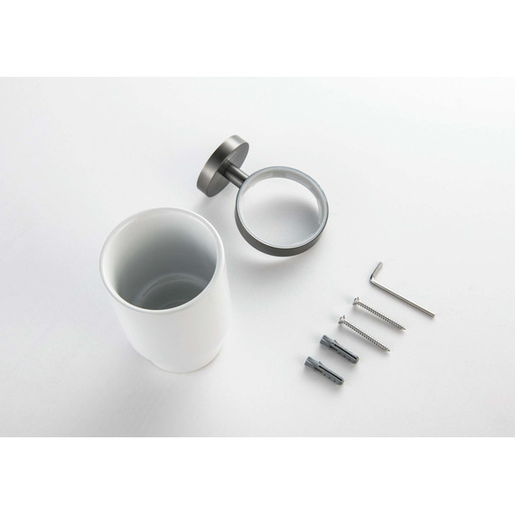 Стакан для зубных щеток Aquatek Бетта AQ4604BGM, цвет чёрный хром шлифованный фото 3