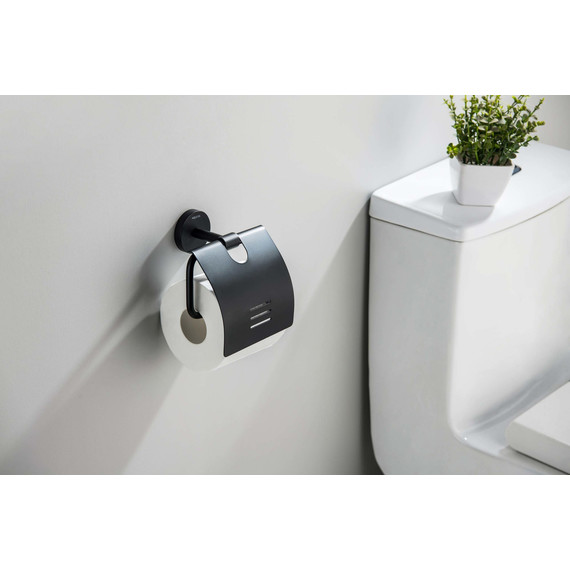 Держатель для туалетной бумаги Aquatek Бетта AQ4609MB, цвет чёрный матовый фото 3